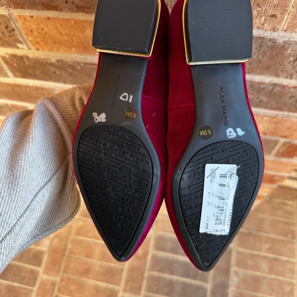 Alex Marie Cambell Raspberry Velvet Flats 5.5 - Picture 5 of 5